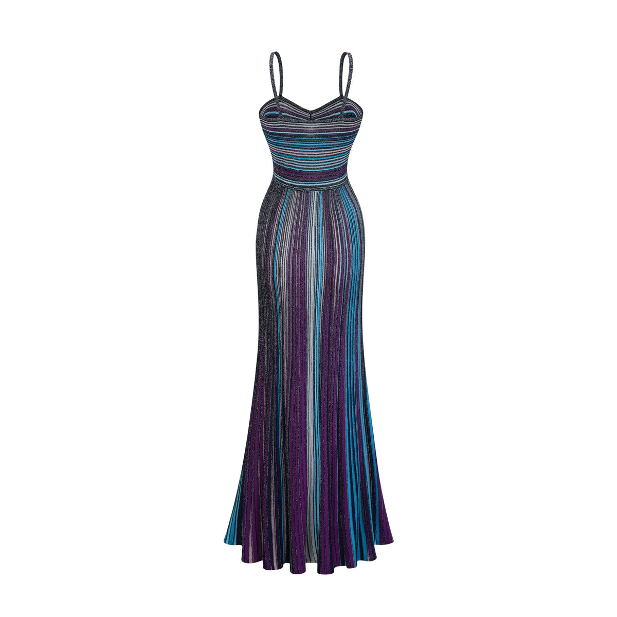 Bruyère Purple Sequin Striped Knit Maxi Dress (Final Sale-US Only)