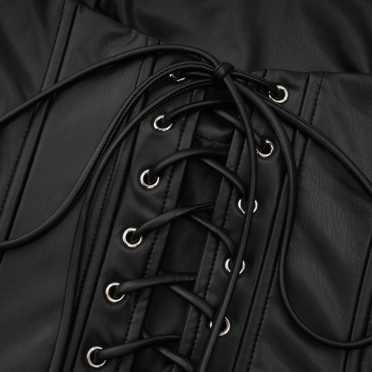 Agnes Black Ruched Leather Bodycon Mini Dress (Final Sale-US Only)