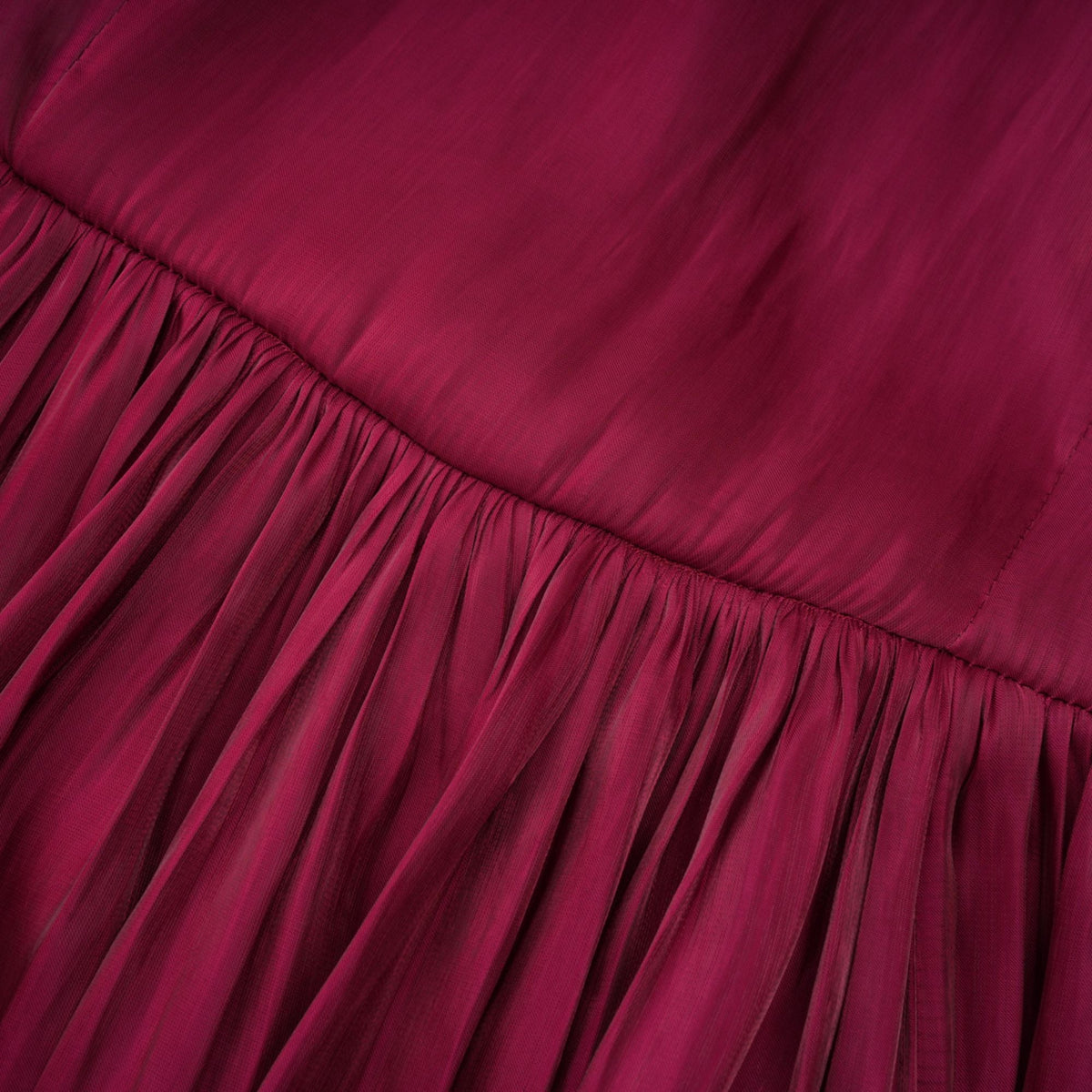 Danuta Burgundy Ruched Pleated Maxi Dress (Final Sale-US Only)