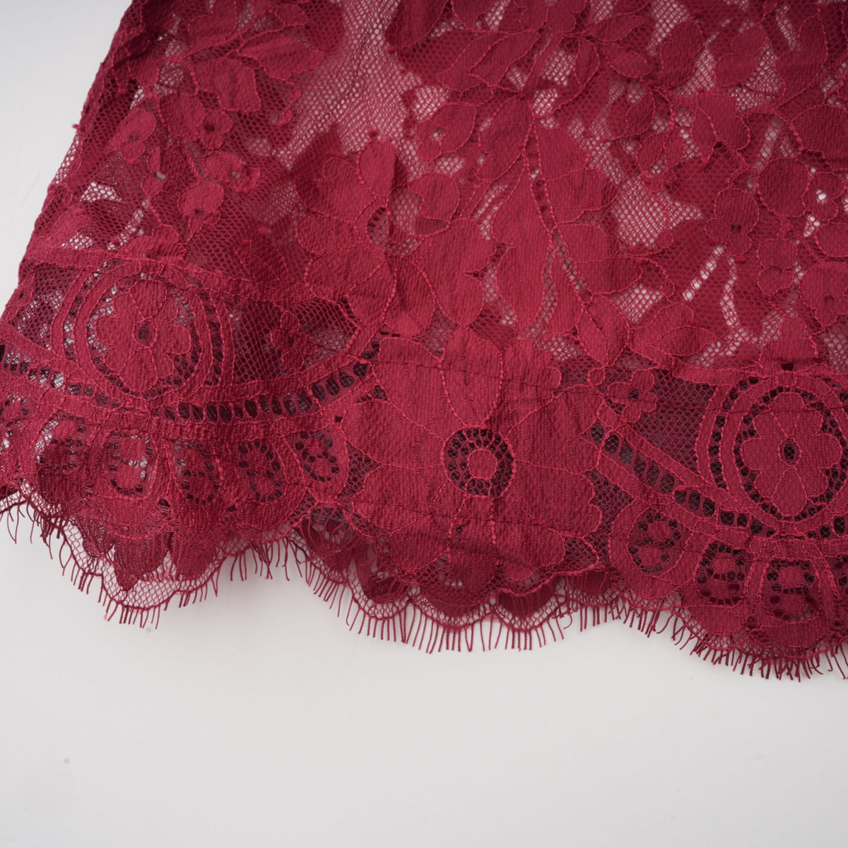 Coline red chantilly lace oversize dress