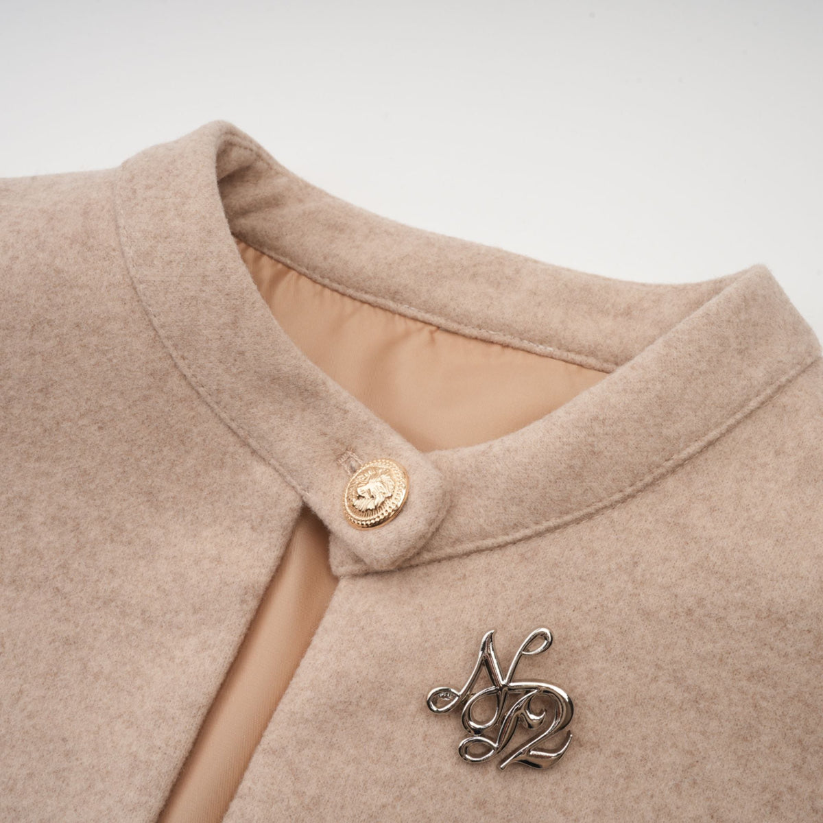 Rosella detachable-cape faux-fur coat