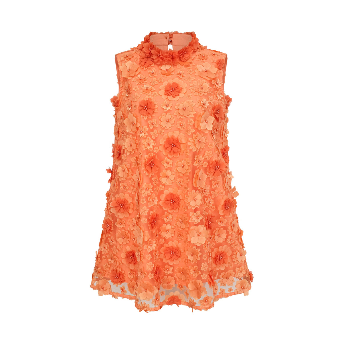 Orphée orange faux-flower mini dress (Final Sale-US Only)