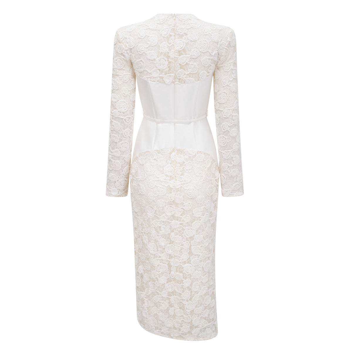 Oona White Floral Lace Pencil Midi Dress (Final Sale-US Only)