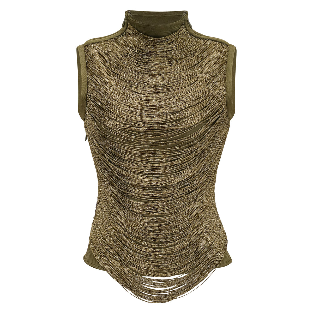 Borbála Green Fringed Top & Satin Skirt Set (Final Sale-US Only)