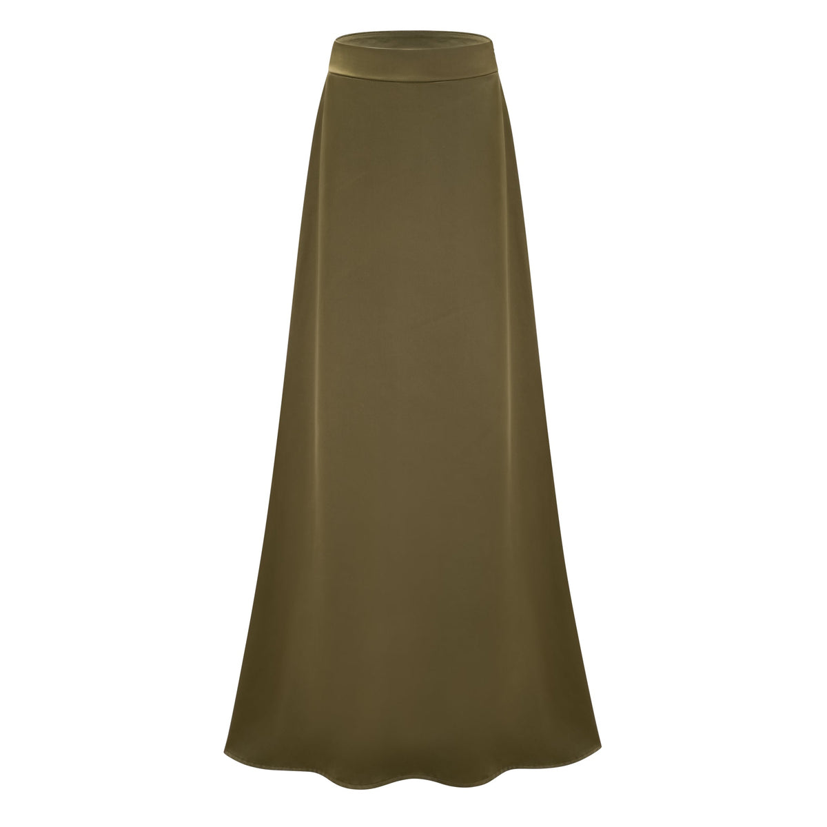 Borbála Green Fringed Top & Satin Skirt Set