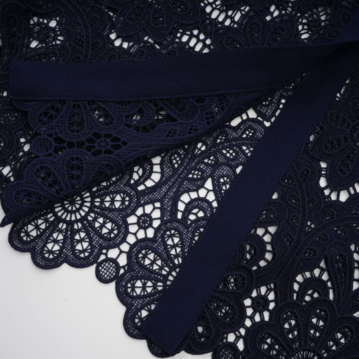 Ariane Navy Crochet-lace Midi Dress (Final Sale-US Only)
