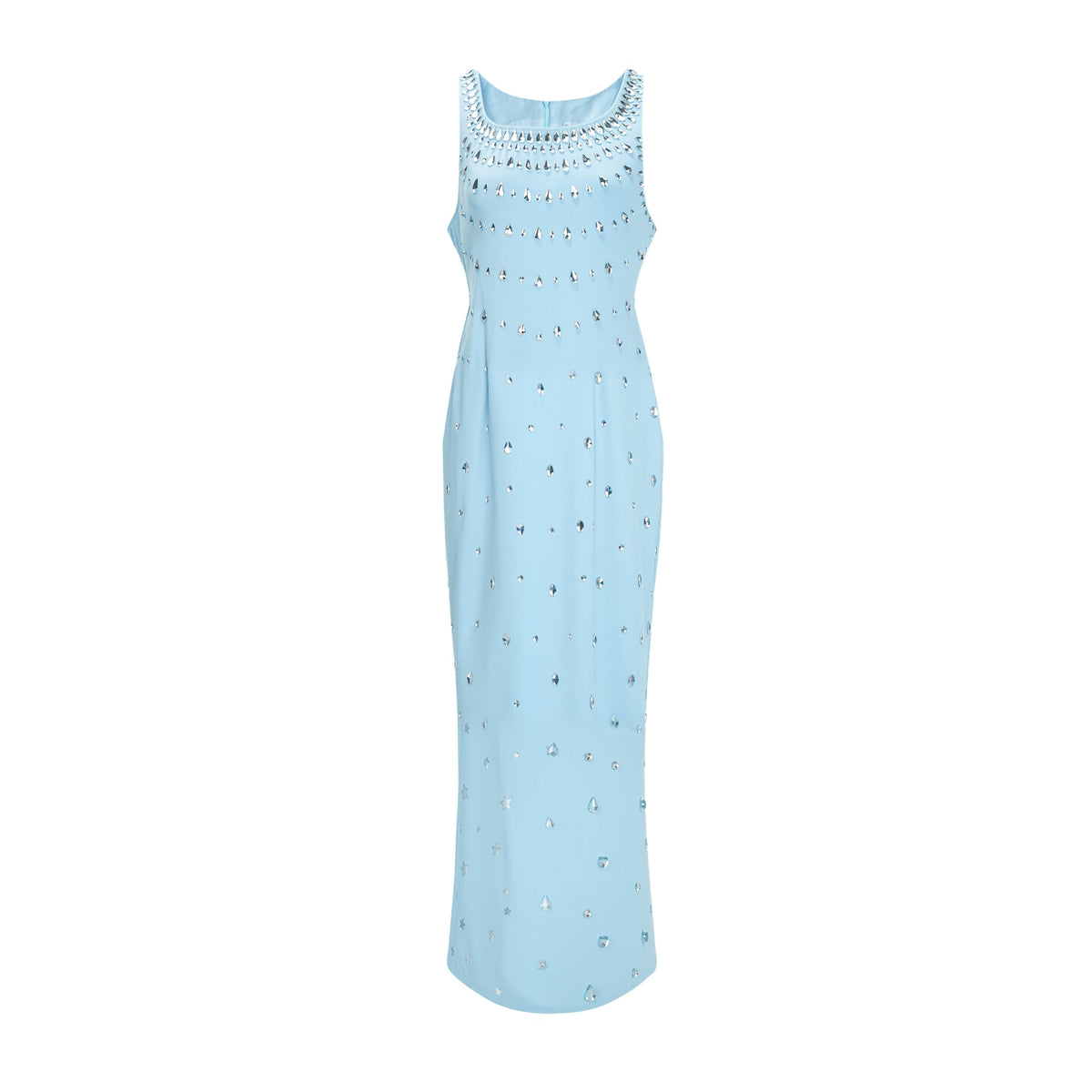 Meris Blue Crystal Embellished Maxi Gown (Final Sale-US Only)