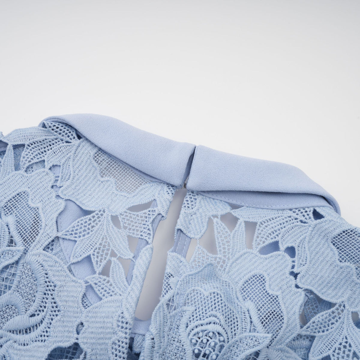 Aurore blue floral-appliqué lace midi dress