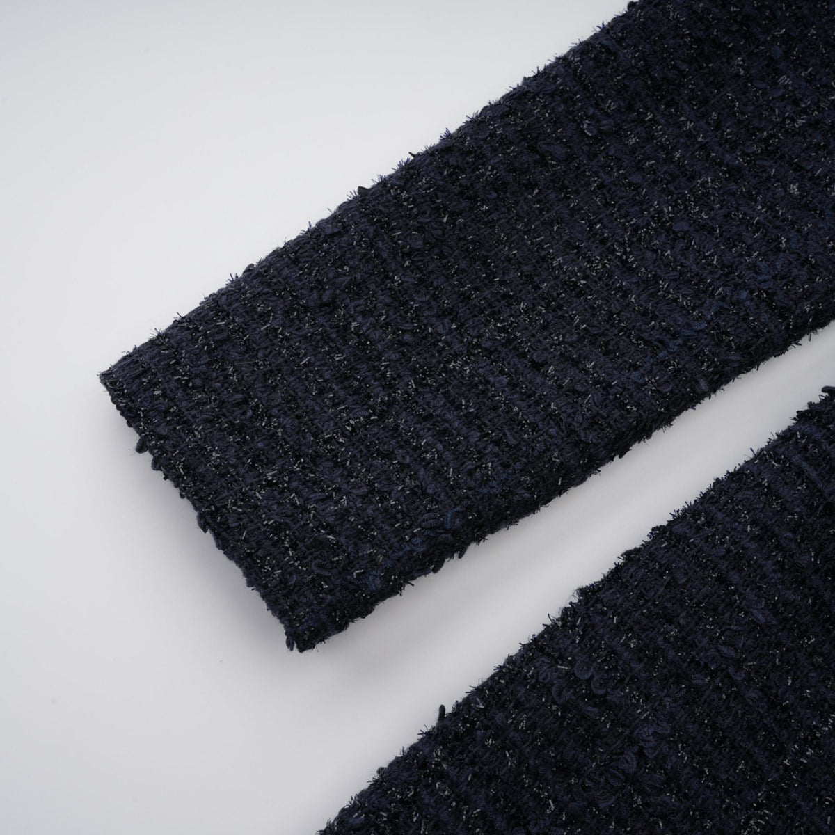 Fiona Navy Blue Embellished Tweed Mini Dress