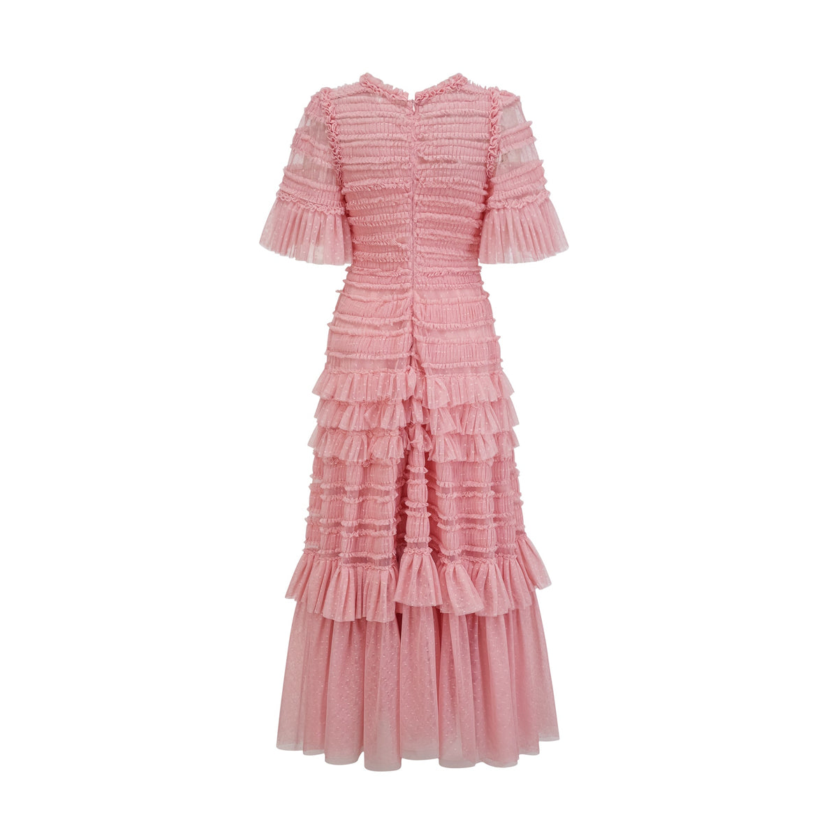 Aimée pink dot-detail ruffled tulle midi dress (Final Sale-US Only)