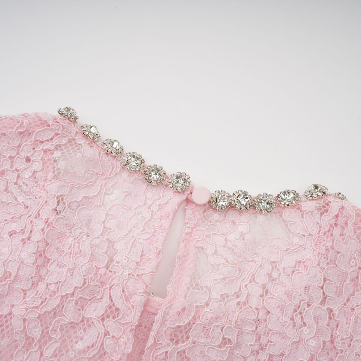 Elisabetta pink embellished floral-embroidered lace midi dress (Final Sale-US Only)