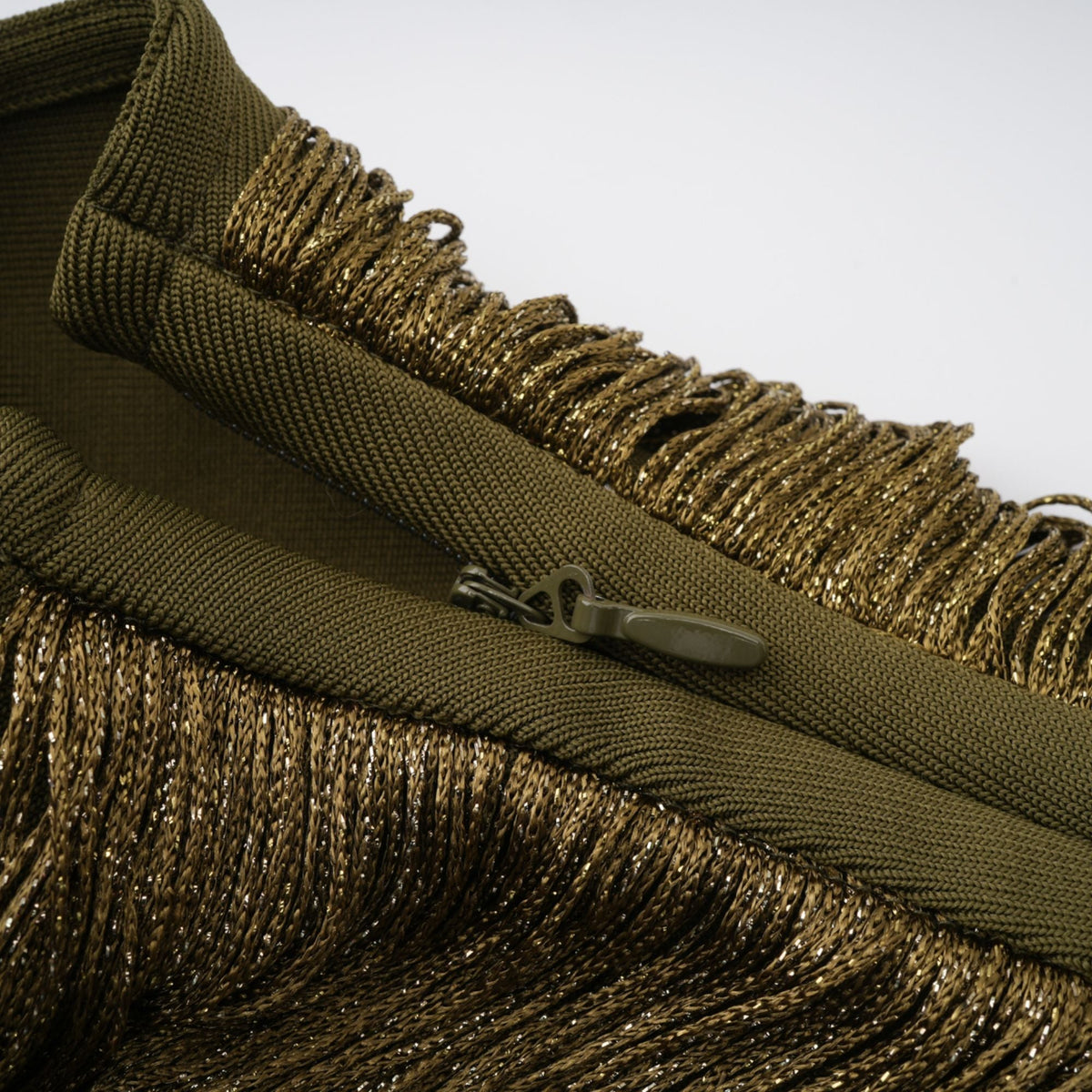 Borbála Green Fringed Top & Satin Skirt Set