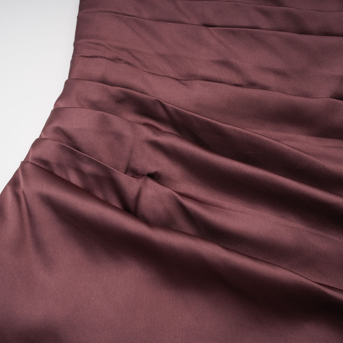 Inmaculada Brown Ruched Satin Maxi Dress