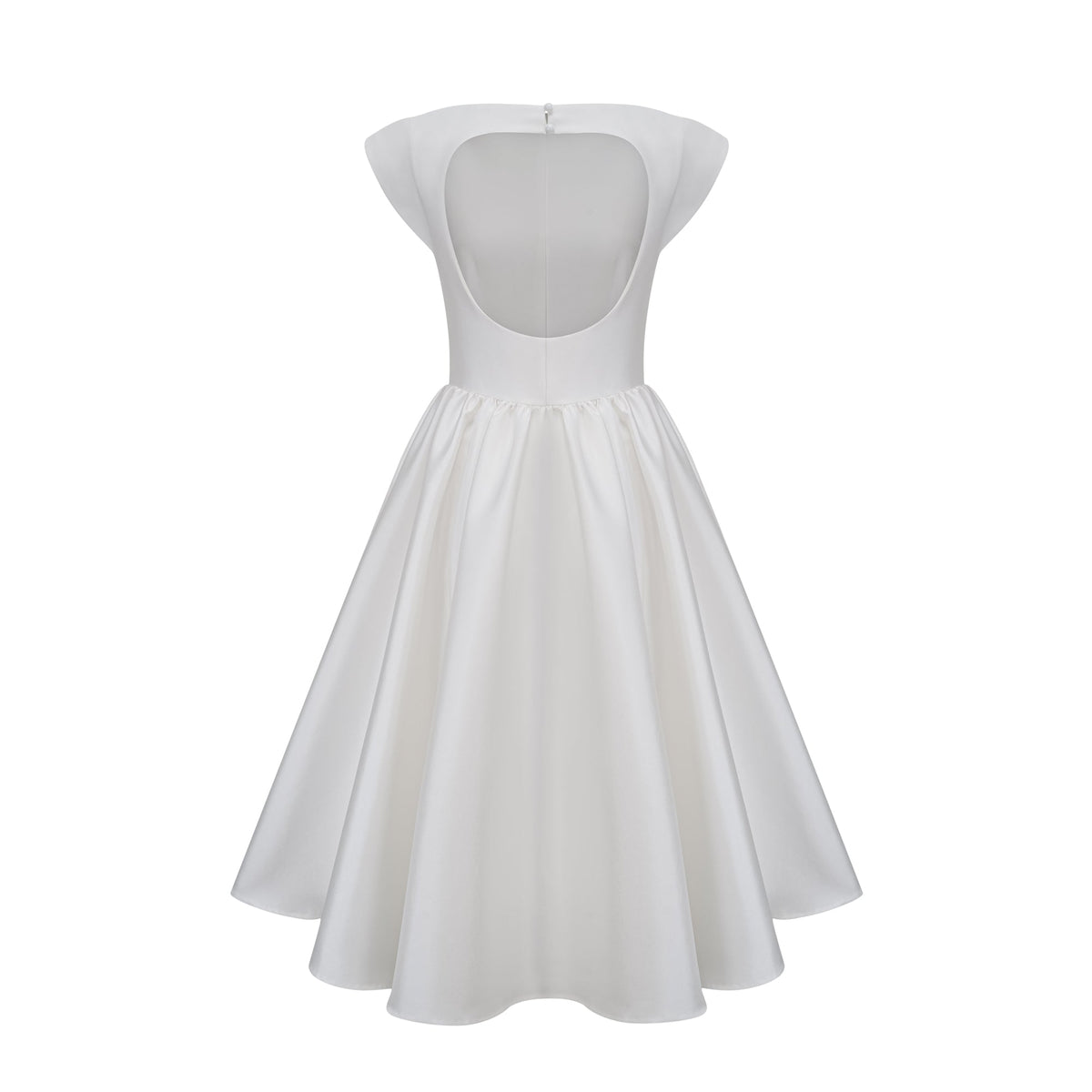 Amandine white open-back cap-sleeve midi dress (Final Sale-US Only)
