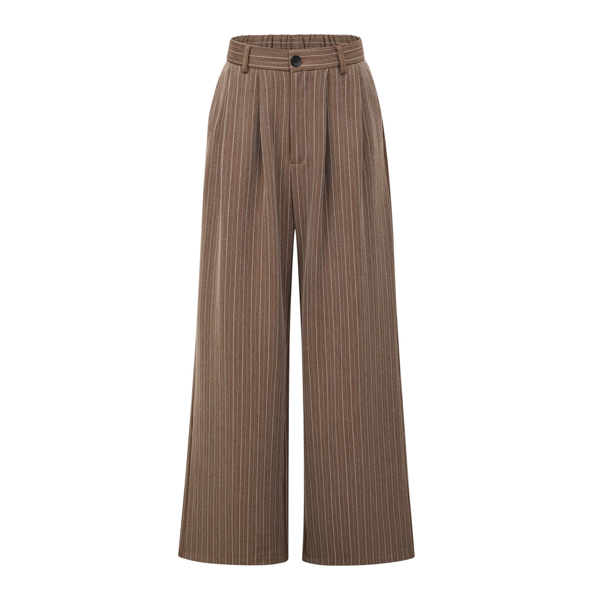 Clémence Brown Striped Trench Coat & Trousers Set - brown