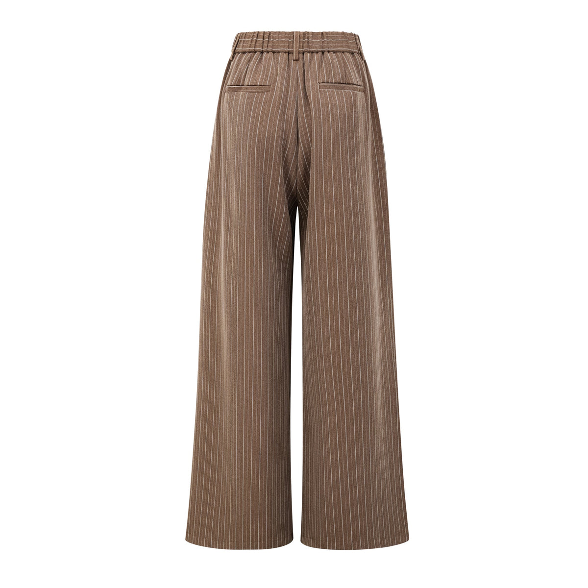 Clémence Brown Striped Trench Coat & Trousers Set - brown