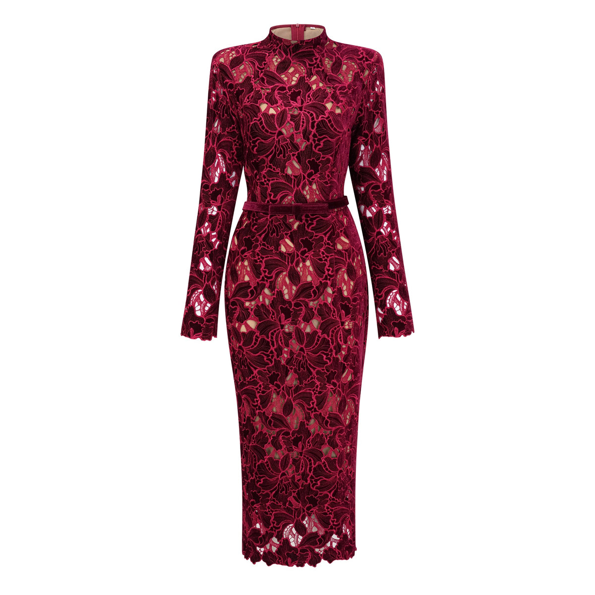 Hafdis Red Floral Embroidered Midi Dress (Final Sale-US Only)