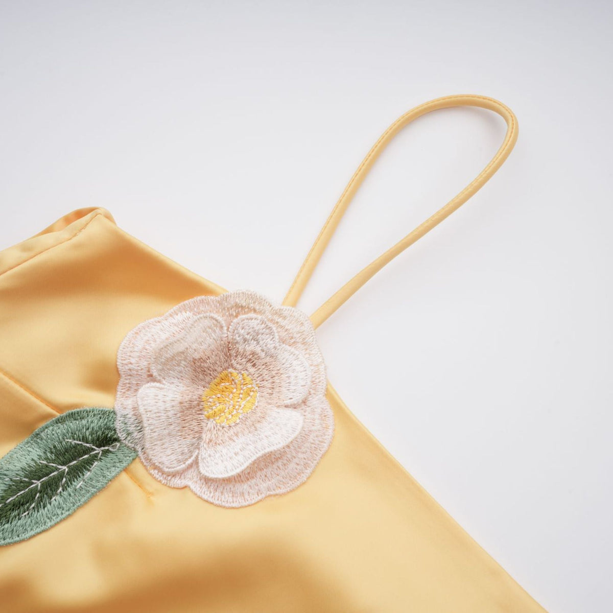 Avril Yellow Floral Embroidered Mini Dress