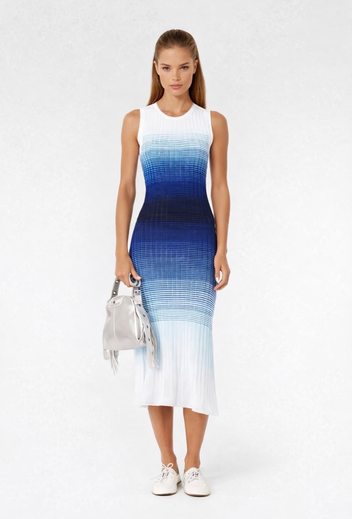 Sandro Ombre Sea knit maxi dress  - Blue