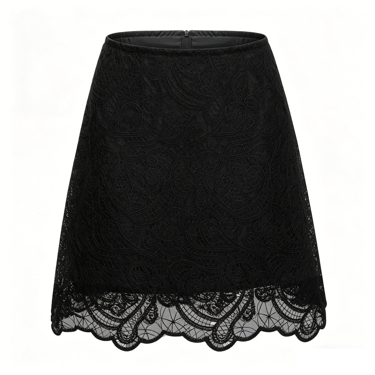 Eulalie Black Lace Blouse & Skirt Set