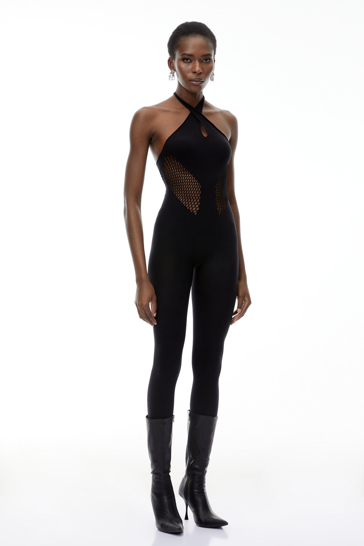 Gael Black Cut-Out Halterneck Jumpsuit