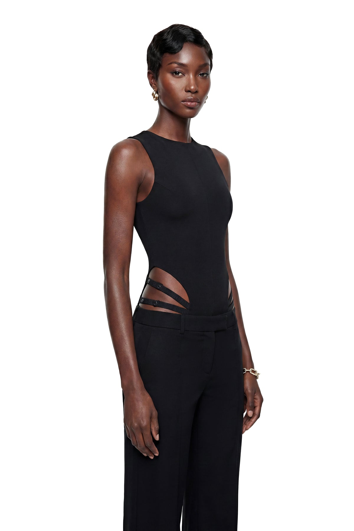 Ilinca Black Open Back Bodysuit