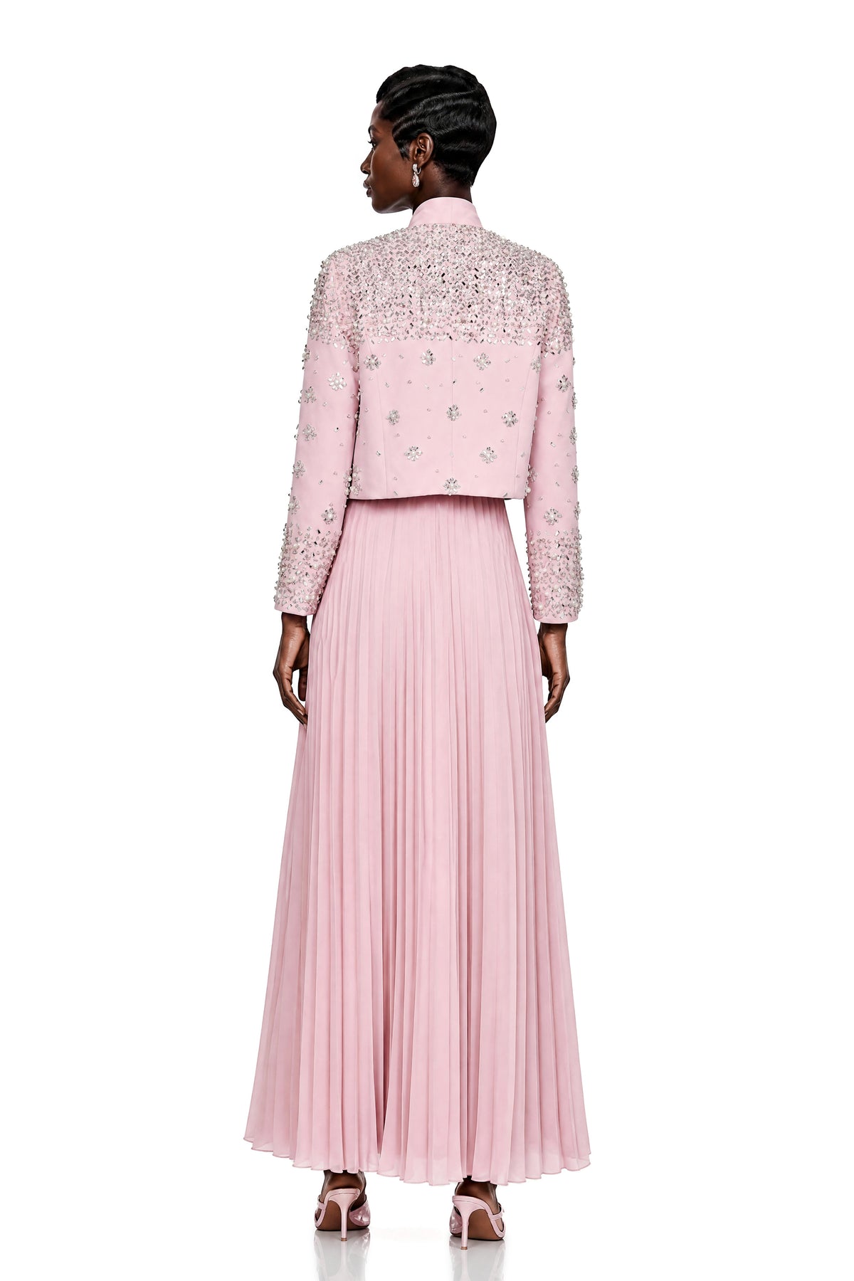 Imogen Pink Embellished Jacket & Dress Set