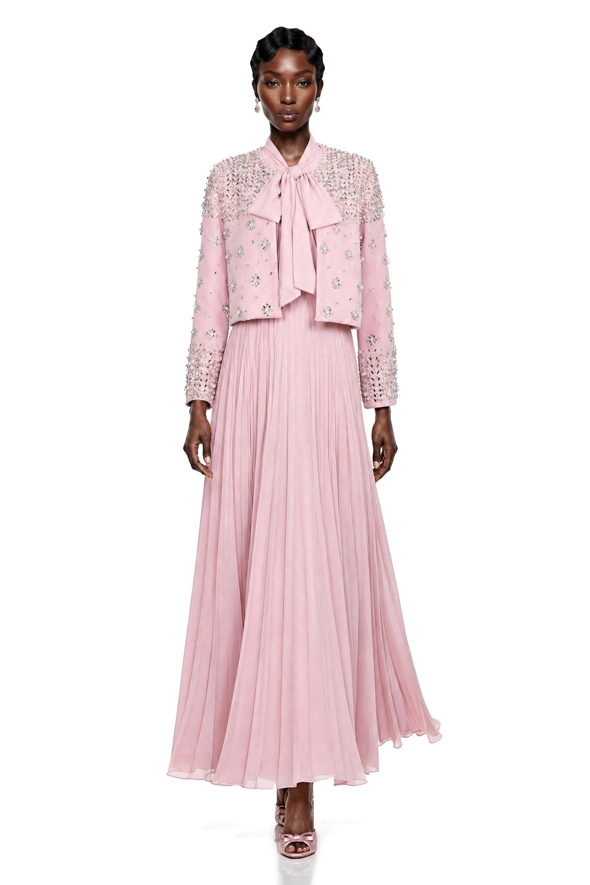 Imogen Pink Embellished Jacket & Dress Set