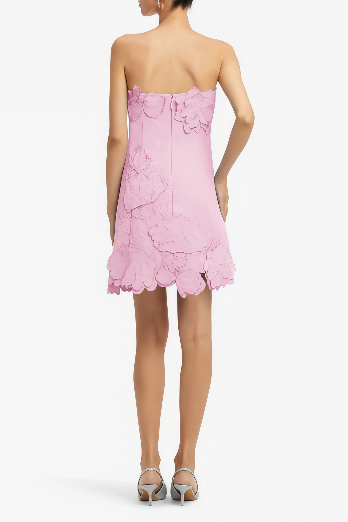 Inga Pink Strapless Floral Embroidered Mini Dress (Final Sale-US Only)