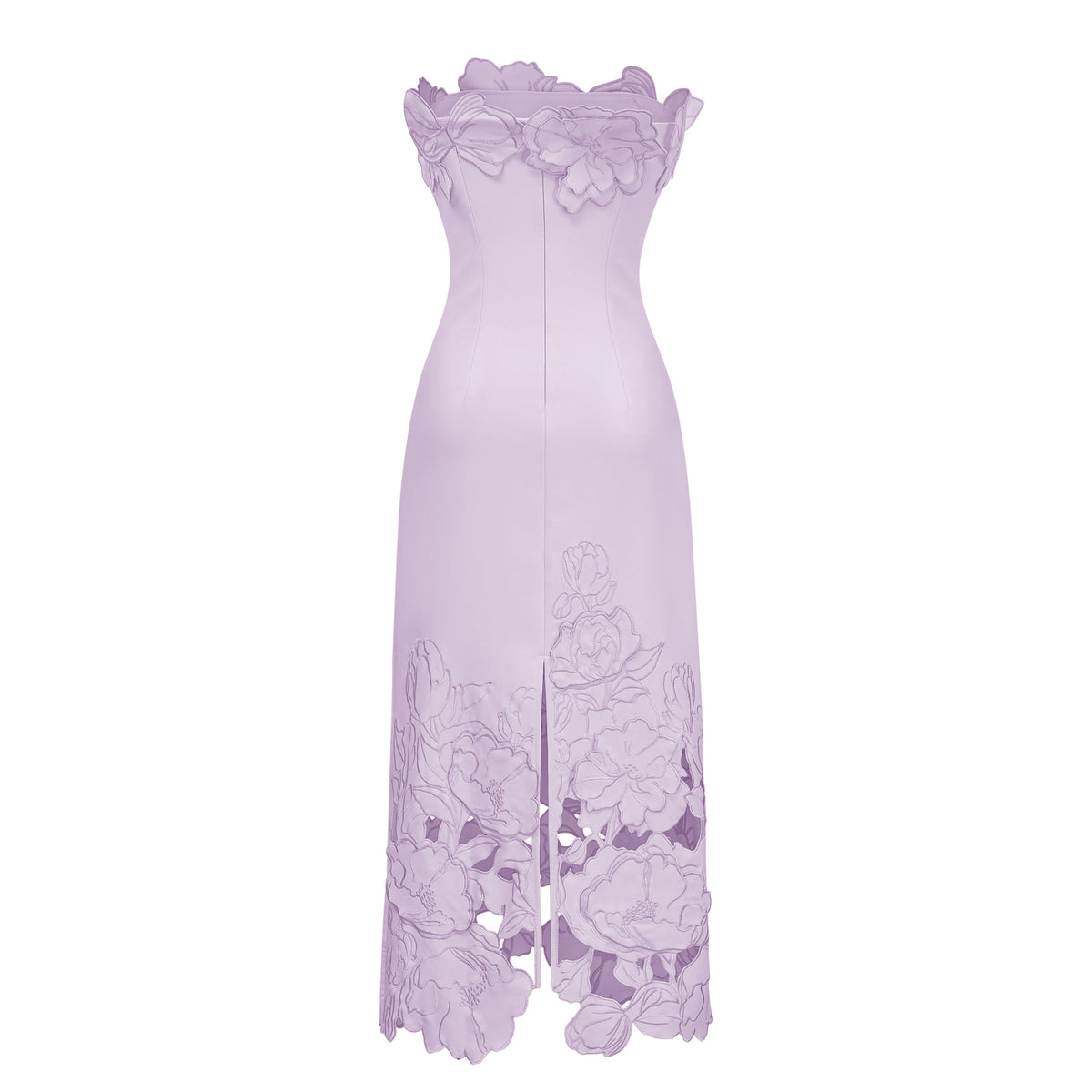 Inga Purple Strapless Floral Embroidered Maxi Dress