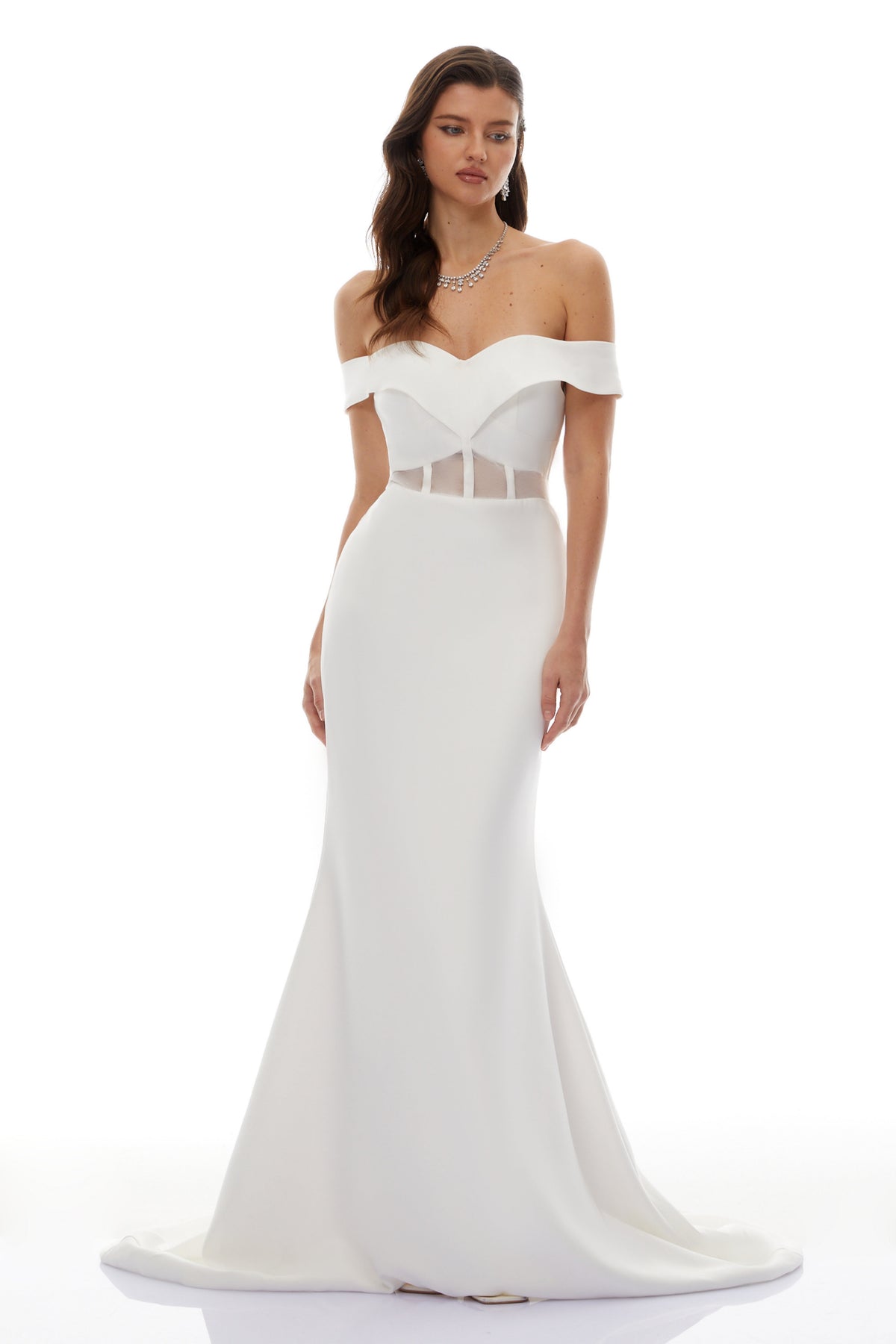Ingrid White Off Shoulder Mermaid Maxi Dress