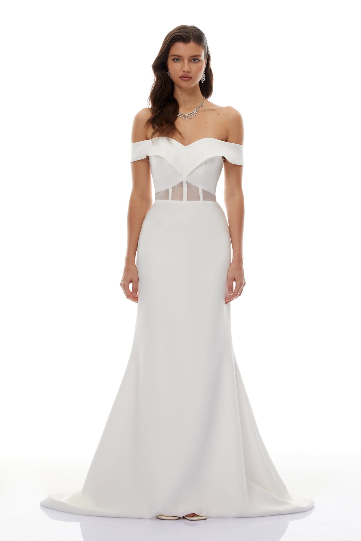 Ingrid White Off Shoulder Mermaid Maxi Dress (Final Sale-US Only)