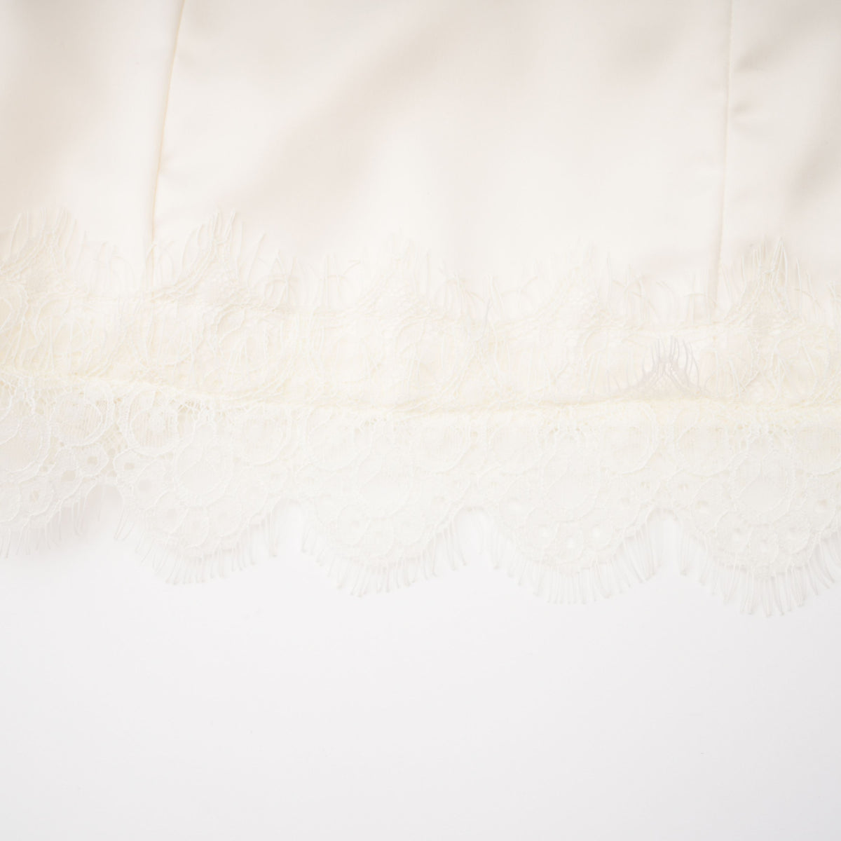 Juliette White Satin Mini Dress with Lace Panels (Final Sale-US Only)