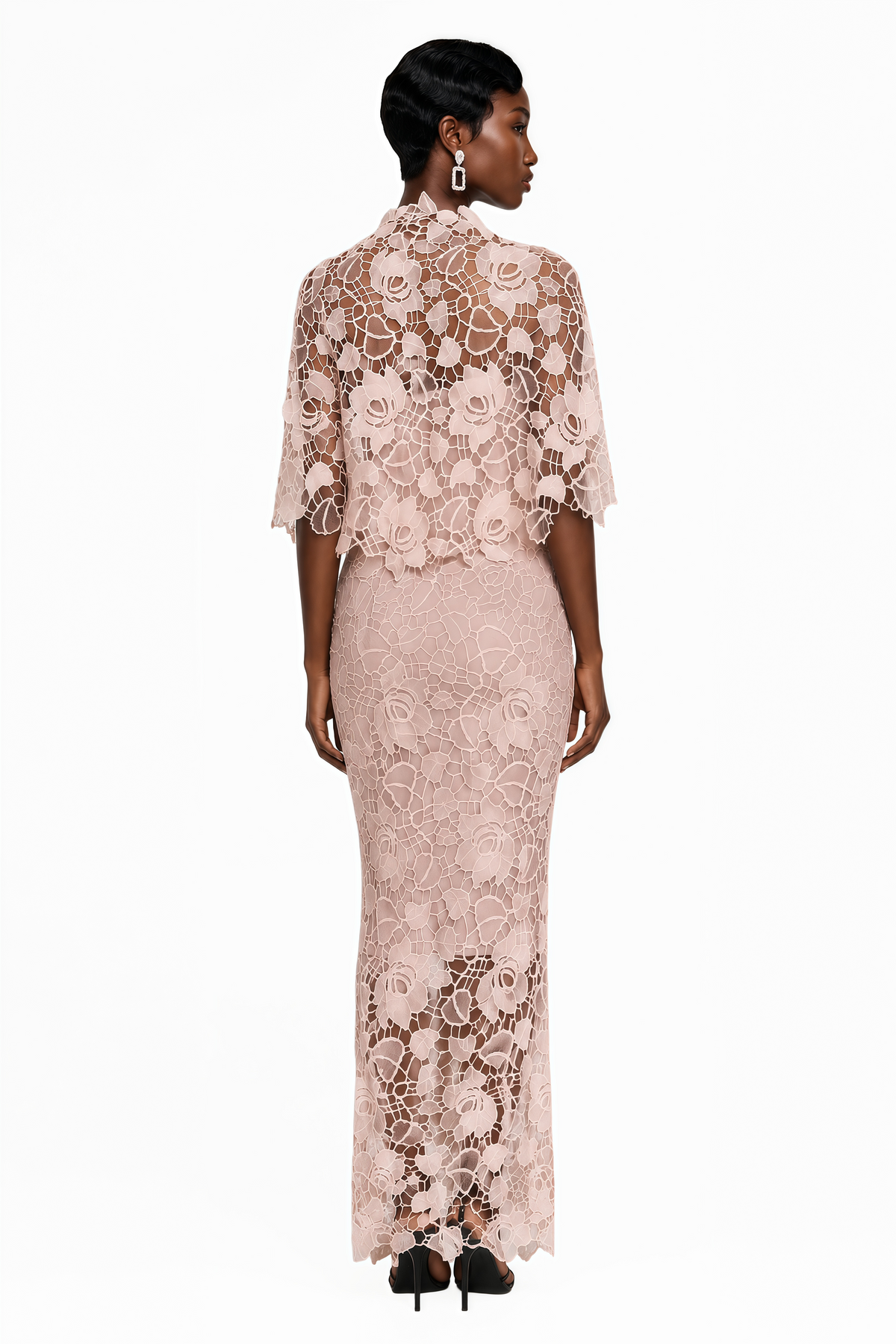 Kamila Pink Solid Color Maxi Dress with Cut-Outs