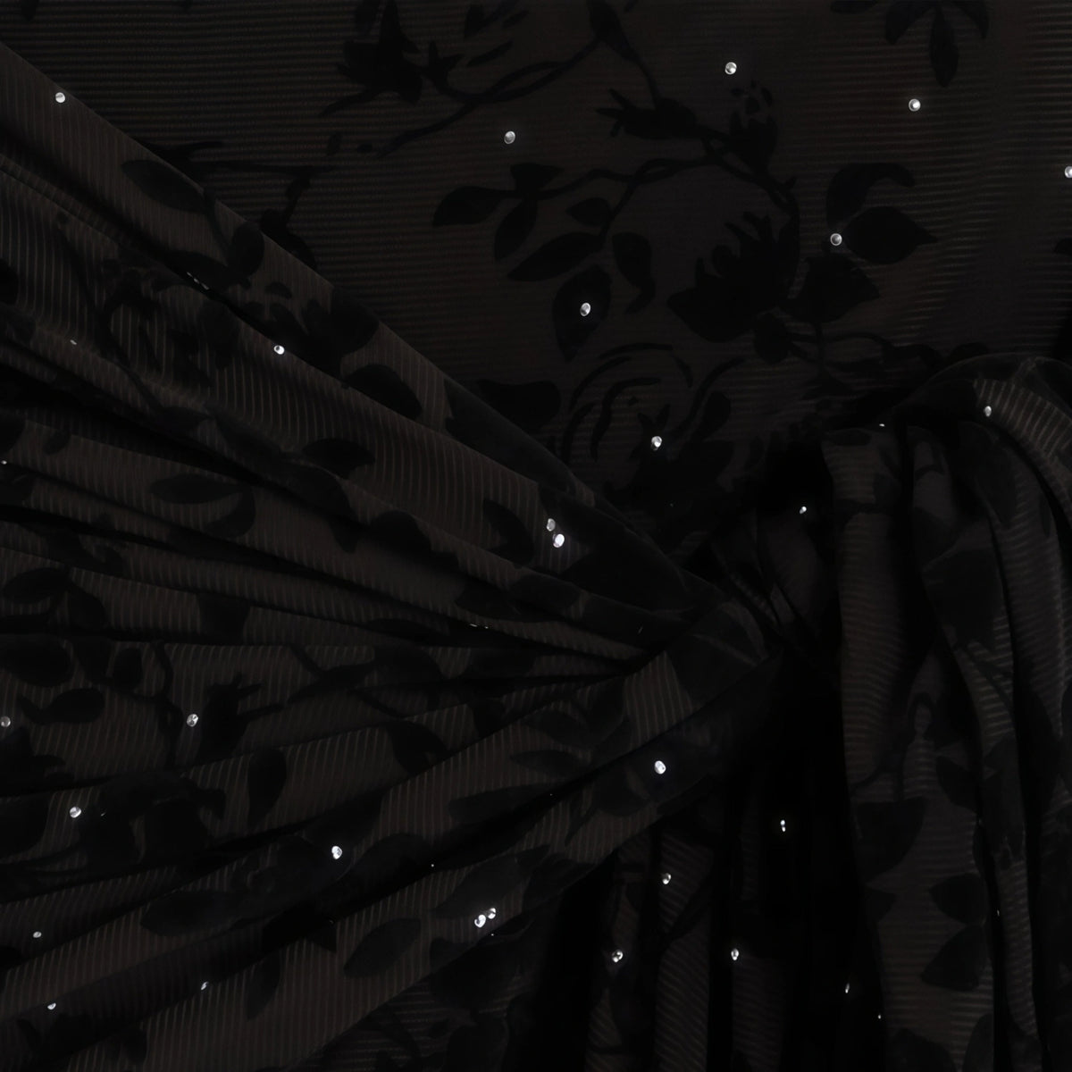 Kgothatso Black Embellished Floral Sheer Maxi Dress (Final Sale-US Only)
