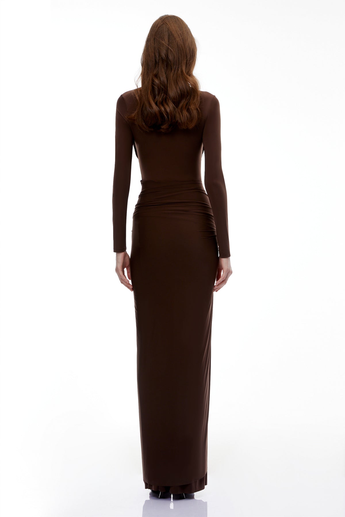 Lena Chocolate Brown Cross Front Maxi Dress (Final Sale)