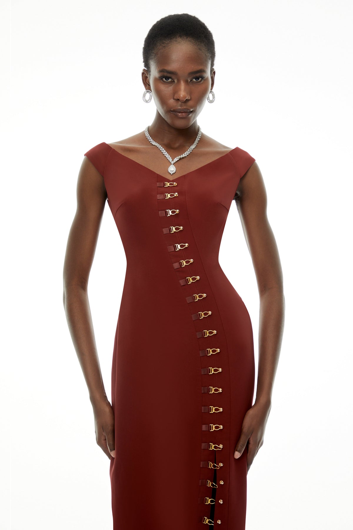 Luna Red Sleeveless Bodycon Maxi Dress