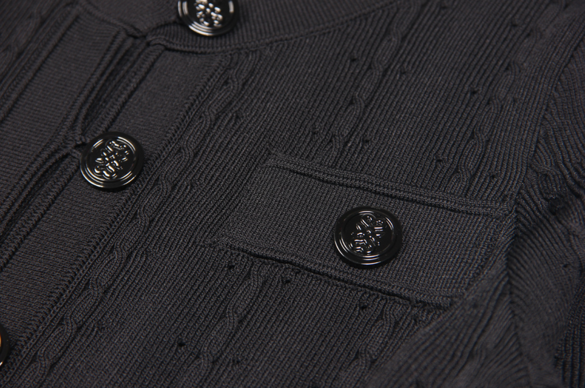 SANDRO GISELLE CREPE LONG SLEEVE MIDI DRESS - BLACK