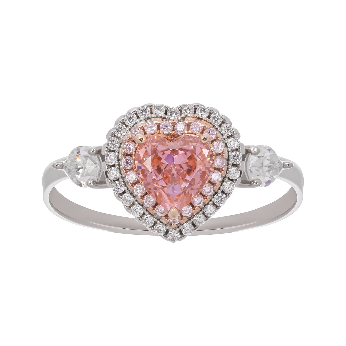 Impératrice Pink Heart Cut Gemstone Sterling Silver Ring