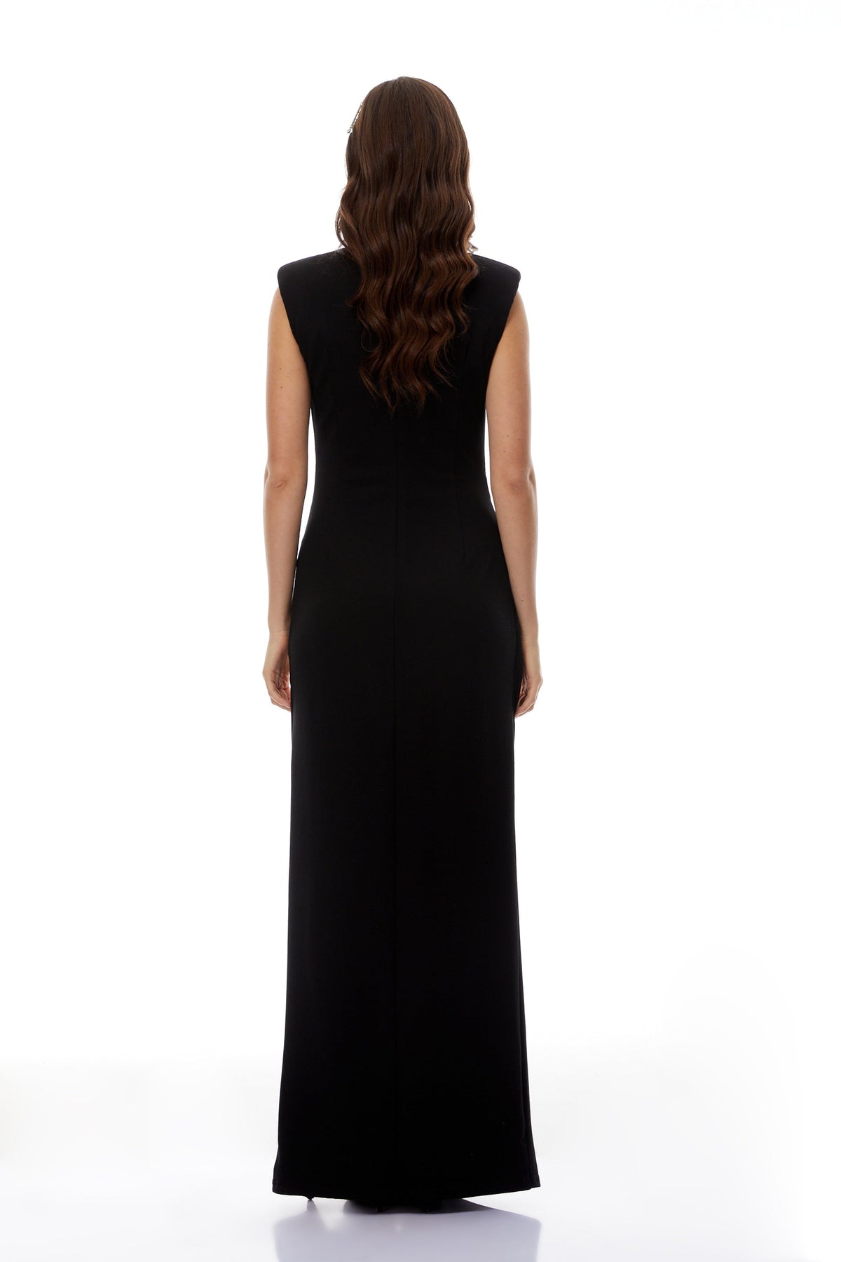 Martina Black Maxi Dress with Zip Up Detail