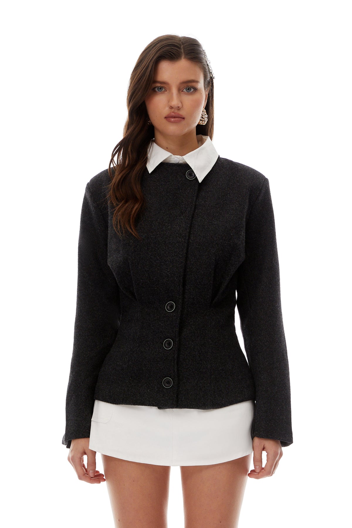 Maša Grey Asymmetrical Jacket (Final Sale)