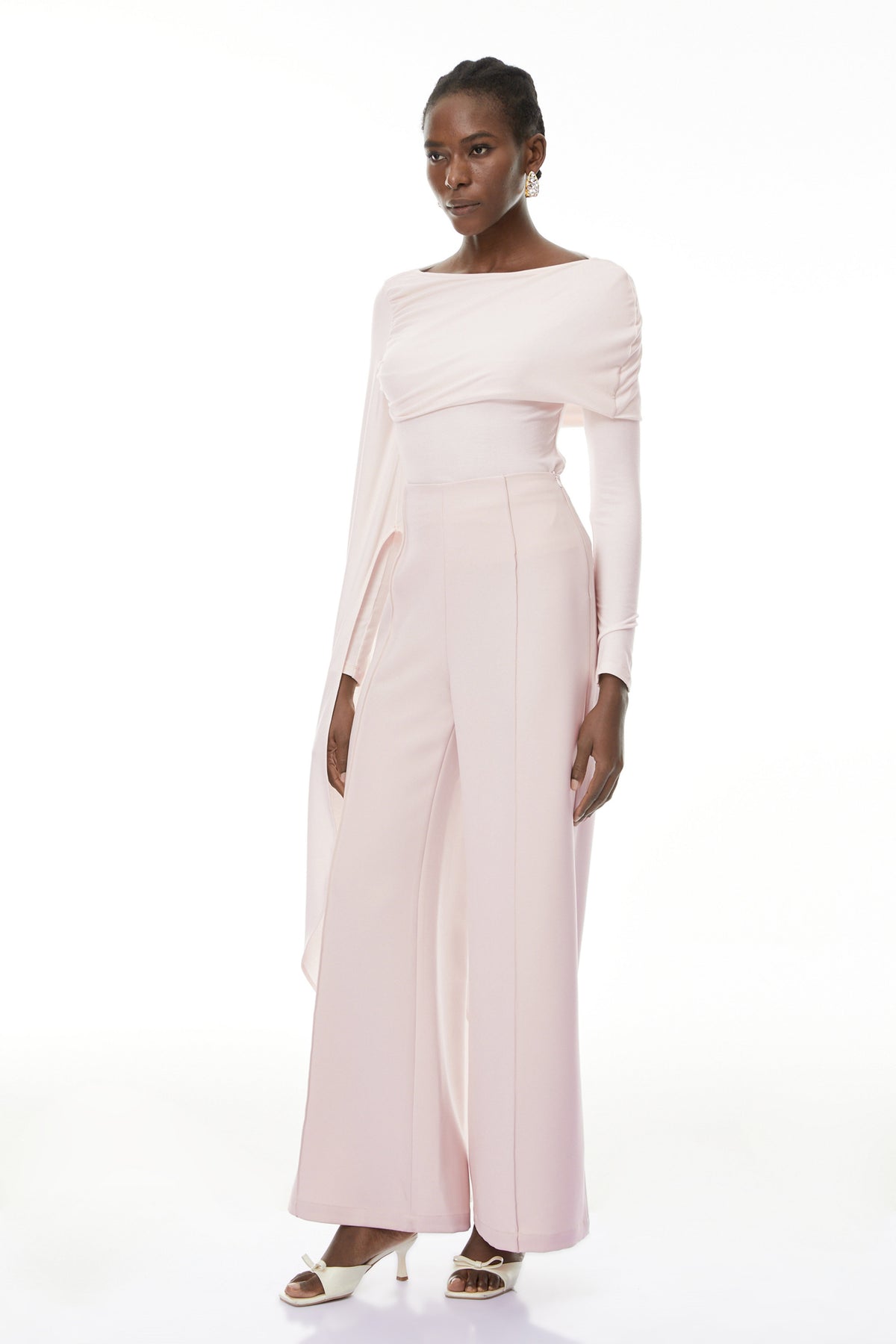 Mbali Pink Asymmetrical Top & Trouser Set
