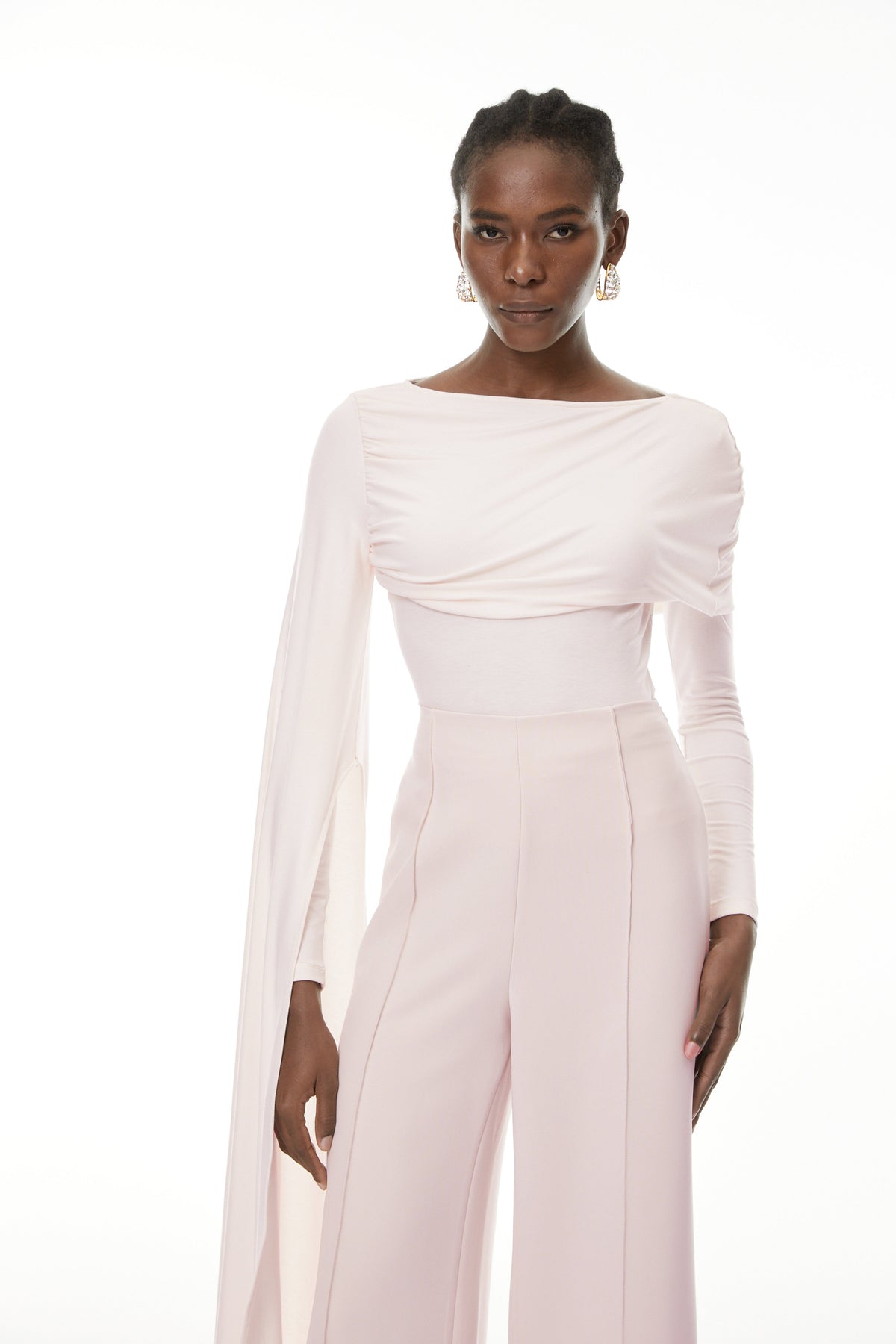 Mbali Pink Asymmetrical Top & Trouser Set