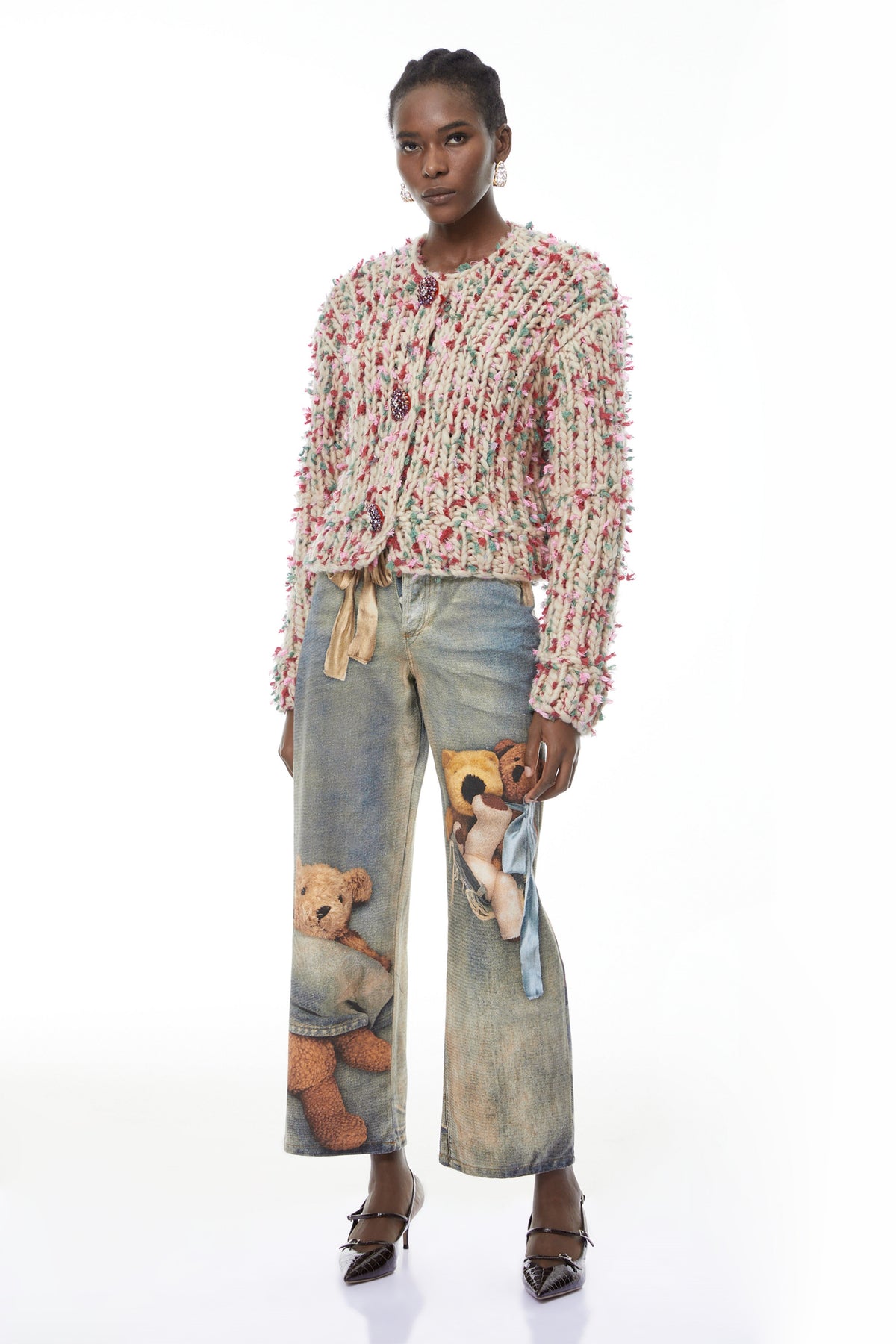 Mélisande Neutral Floral Knit Sweater (Final Sale)