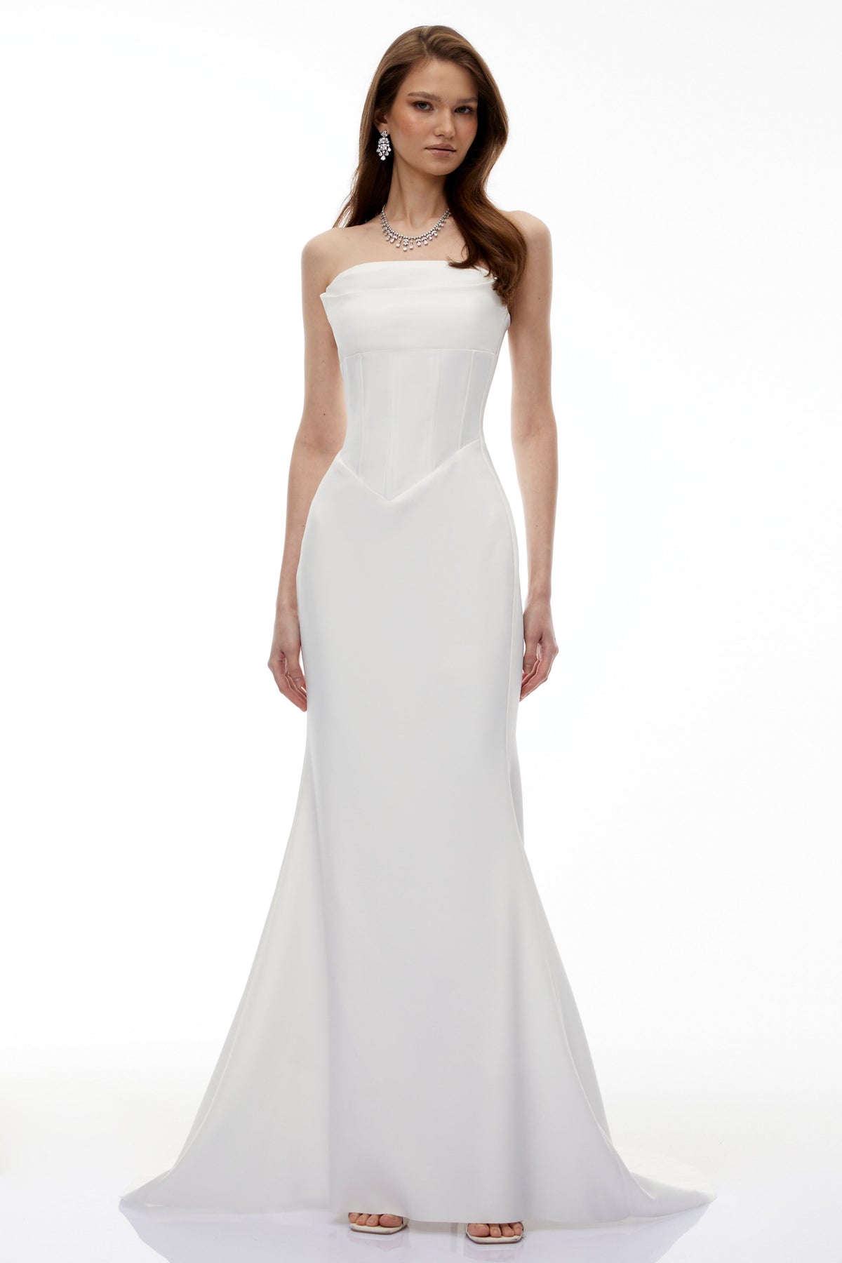Mirewen White Off Shoulder Corset Maxi Dress