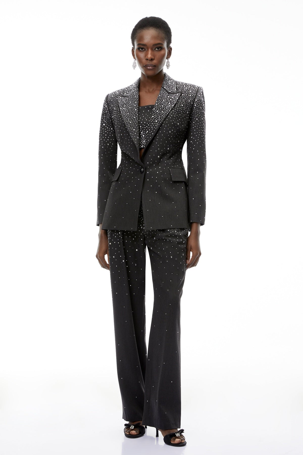 Nicola Grey Fully Embellished Blazer
