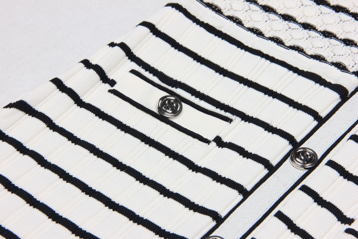 Sandro matching skirt Set white and black stripes - White
