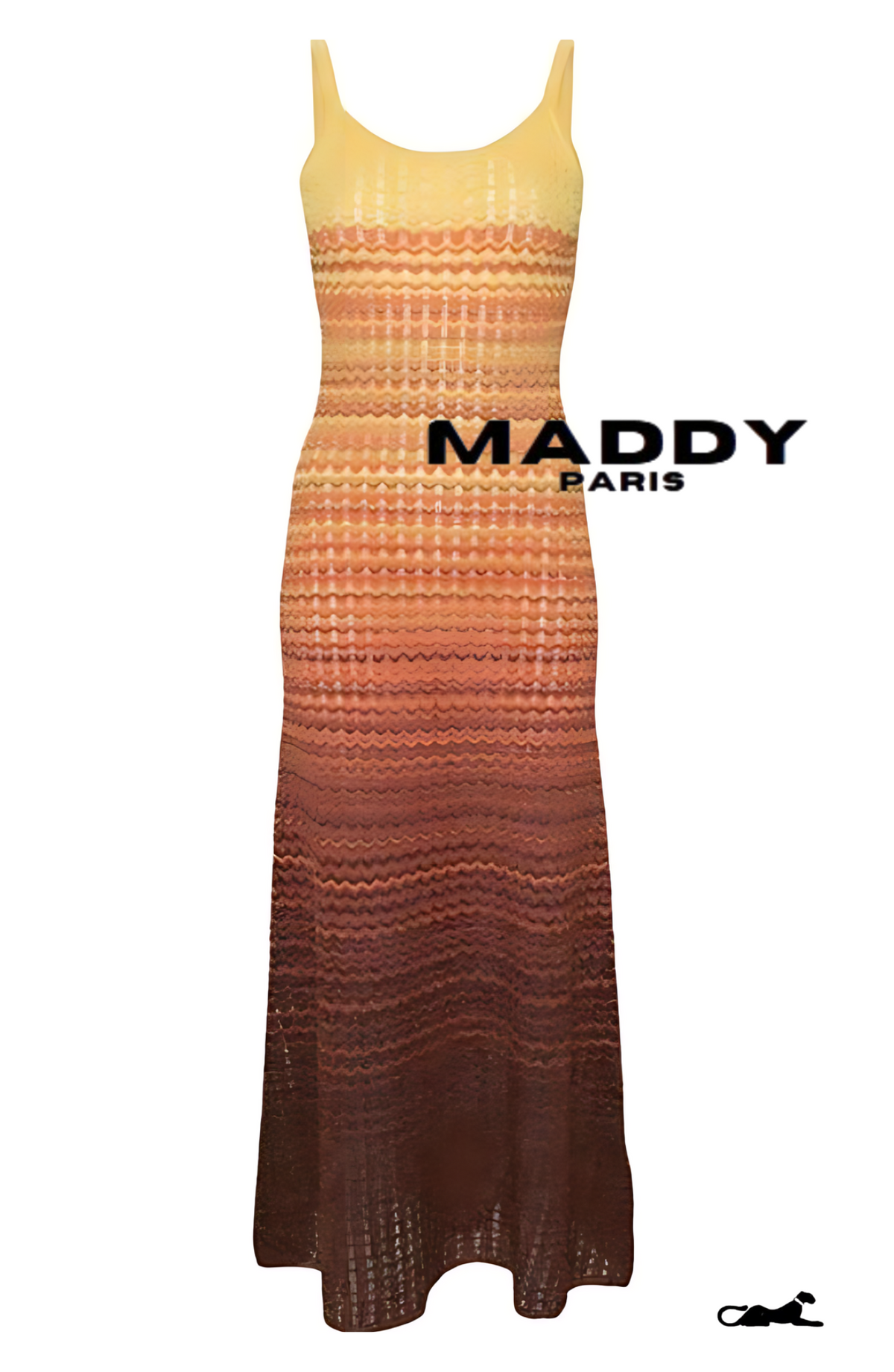 SANDRO  Gradient Knitted Maxi Dress sunset - Yellow