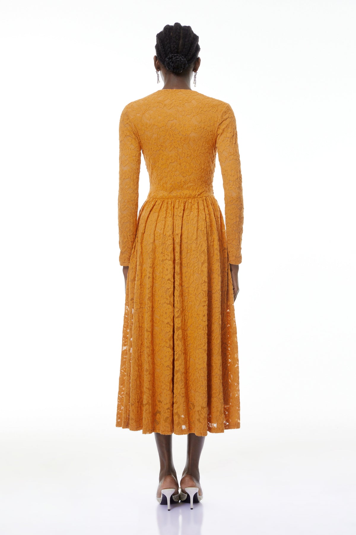 Posie Yellow Floral Lace Ruched Maxi Dress (Final Sale)