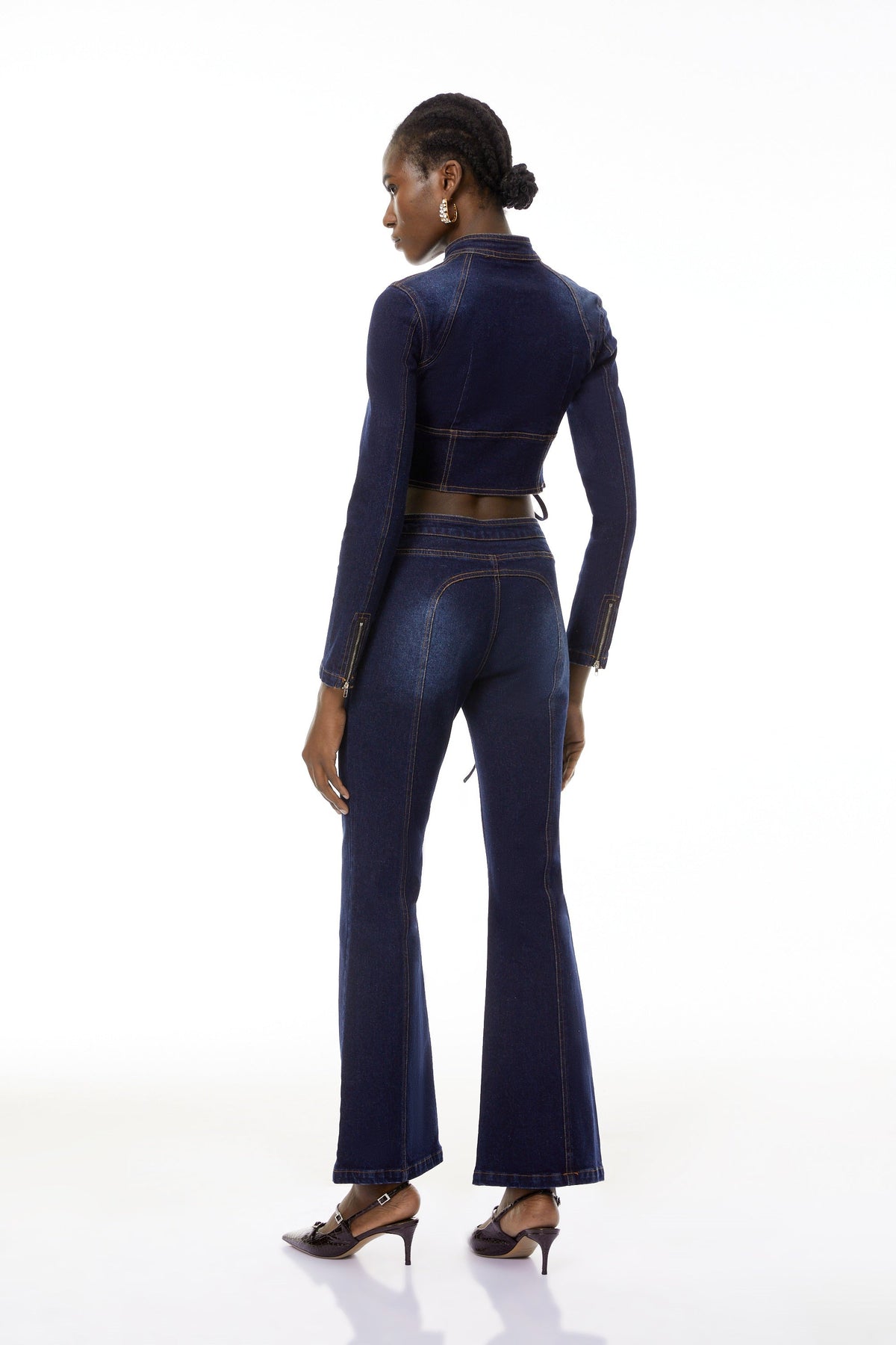 Kiona Indigo Blue Denim Lace-Up Co-ord Set (Final Sale)